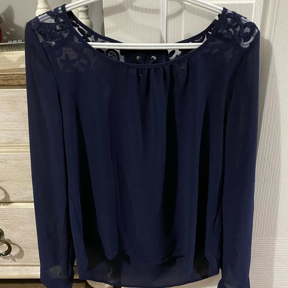 Womens navy dress top/ blouse - Picture 2 of 2